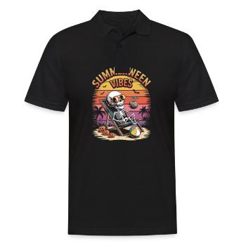 summerween vibes Halloween im Sommer - Männer Poloshirt - Schwarz - Vorne - Kai (181cm)