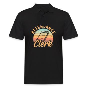 Vintage Attendance Clerk Design - Männer Poloshirt - Schwarz - Vorne - Kai (181cm)