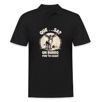 Lustiges Eseldesign - Männer Poloshirt - Schwarz - Vorne - Kai (181cm)