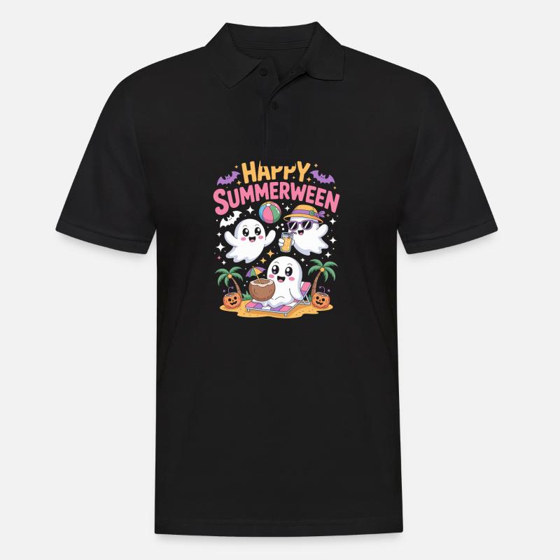 Happy Summerween - Männer Poloshirt - Schwarz