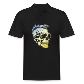 Punker Skull - Men's Polo Shirt - black - Front - Kai (181cm)