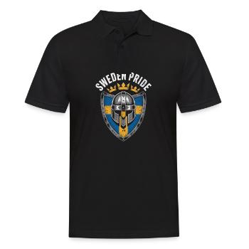 Sweden Pride - Männer Poloshirt - Schwarz - Vorne - Kai (181cm)