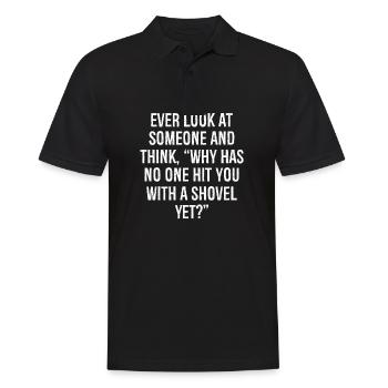 Avez-vous déjà regardé quelqu’un et vous êtes demandé pourquoi personne n’a frappé - Polo Homme - noir - Devant - Kai (181cm)