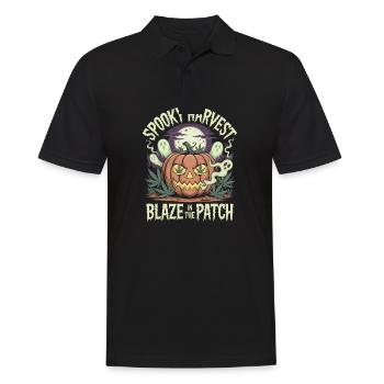 Drôle de citrouille au cannabis - Polo Homme - noir - Devant - Kai (181cm)