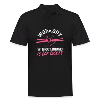 Bold Workout Drumming Design - Männer Poloshirt - Schwarz - Vorne - Kai (181cm)