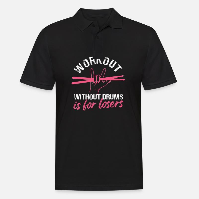 Bold Workout Drumming Design - Men's Polo Shirt - black