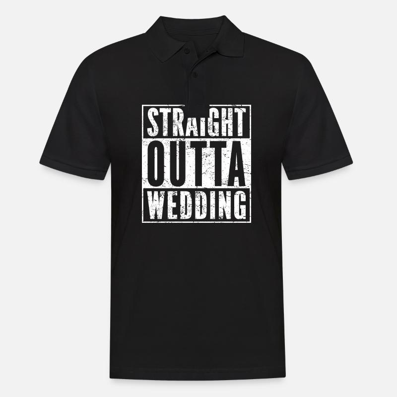 STRAIGHT OUTTA WEDDING lustiges Berlin Shirt - Männer Poloshirt - Schwarz