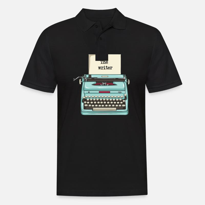 Typewriter - writer - Men's Polo Shirt - black