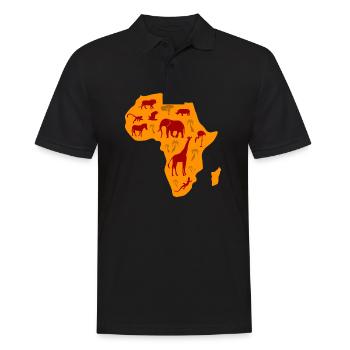 Safari africain Afrique Serengeti continent désert - Polo Homme - noir - Devant - Kai (181cm)