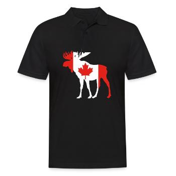 Elch Kanada - Männer Poloshirt - Schwarz - Vorne - Kai (181cm)