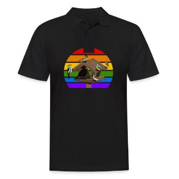 Oiseau Oiseau Arc-en-ciel Variété Oiseau chanteur - Polo Homme - noir - Devant - Kai (181cm)