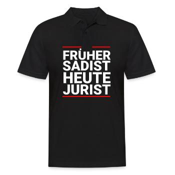 Juristen Shirt - Männer Poloshirt - Schwarz - Vorne - Kai (181cm)