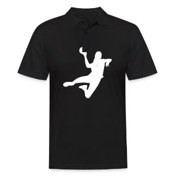 Handball player Handball player jump throwing block - Men's Polo Shirt - black - Front - Kai (181cm)