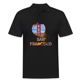 San Francisco Amérique USA Golden Gate Bridge - Polo Homme - noir - Devant - Kai (181cm)