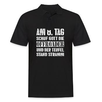 Offorad Geländewagen 4x4 - Männer Poloshirt - Schwarz - Vorne - Kai (181cm)