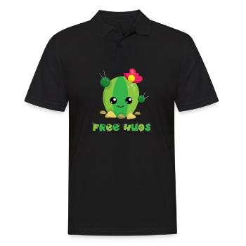 GRATUIT HUGS - Sweet Comic Cactus cadeaux chemises - Polo Homme - noir - Devant - Kai (181cm)