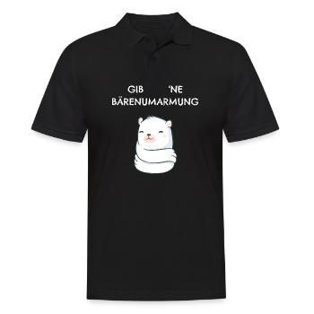 give me a bear hug - Men's Polo Shirt - black - Front - Kai (181cm)