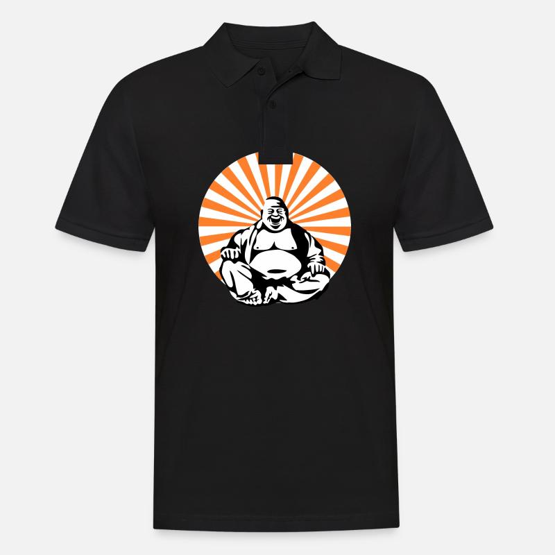 Buddha - Männer Poloshirt - Schwarz