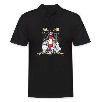 Leuchtturm Wellen Meer Moin ihr Spacken - Männer Poloshirt - Schwarz - Vorne - Kai (181cm)