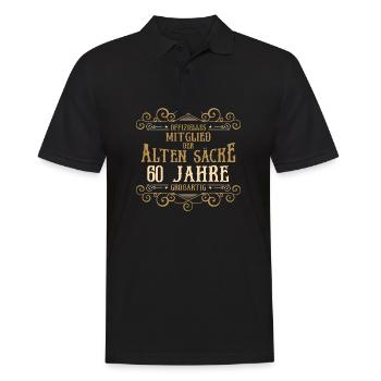 Mitglied Alte Säcke 60 Jahre großartig - Männer Poloshirt - Schwarz - Vorne - Kai (181cm)