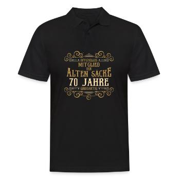 Mitglied Alte Säcke 70 Jahre großartig - Männer Poloshirt - Schwarz - Vorne - Kai (181cm)