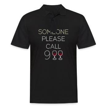 Bitte jemand 9 Wein Wein anrufen - Männer Poloshirt - Schwarz - Vorne - Kai (181cm)