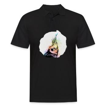 Aquarelle de calopsitte - Polo Homme - noir - Devant - Kai (181cm)