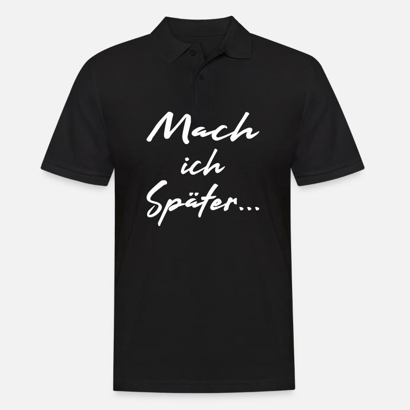 Mach ich später - Vector - Männer Poloshirt - Schwarz