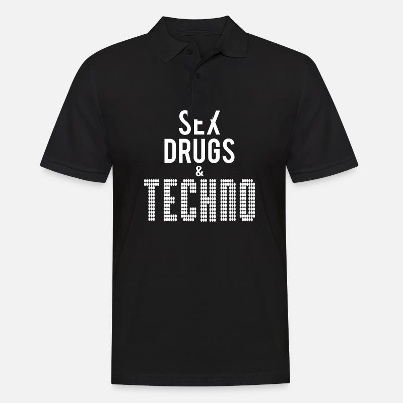 Techno - Männer Poloshirt - Schwarz