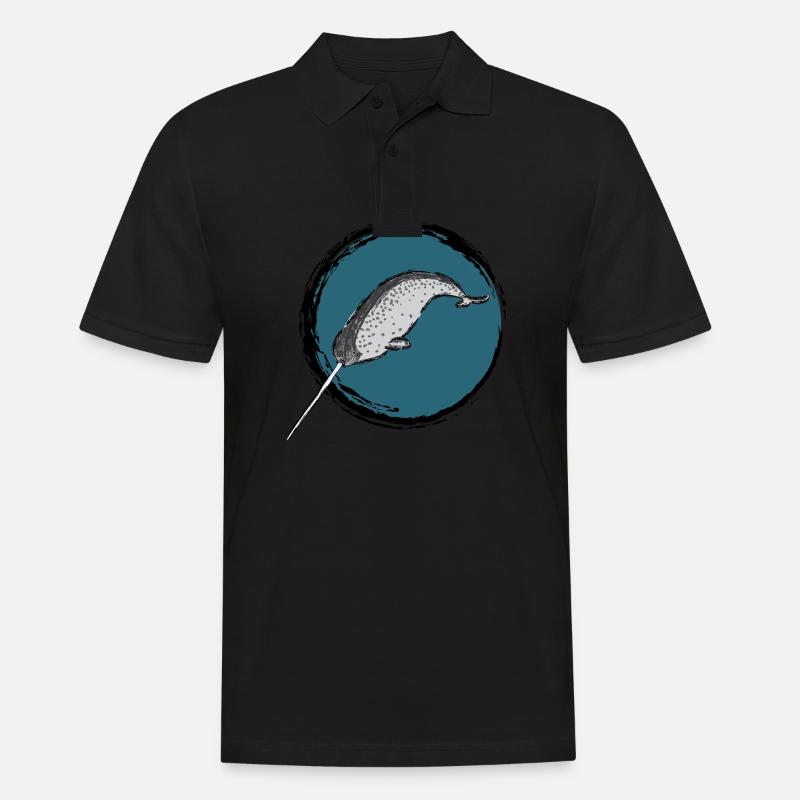 Narwal / Narwhal Design II - Männer Poloshirt - Schwarz