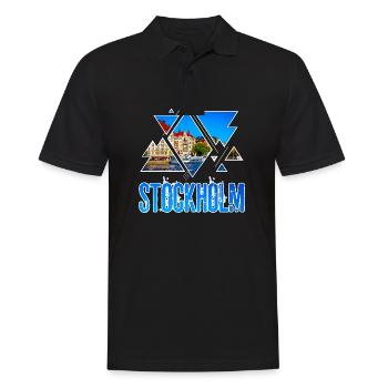 Stockholm Suède Sweden Skyline Ville City - Polo Homme - noir - Devant - Kai (181cm)