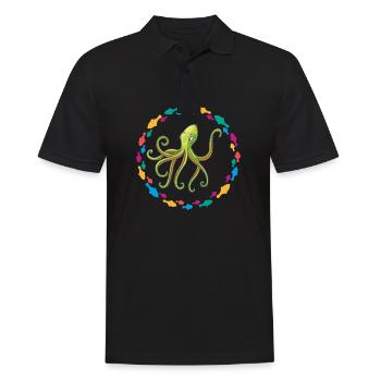 Pieuvres vert - Polo Homme - noir - Devant - Kai (181cm)