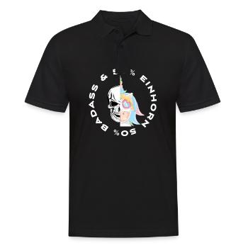 Unicorn and Badass Unicorn Gift Birthday - Men's Polo Shirt - black - Front - Kai (181cm)