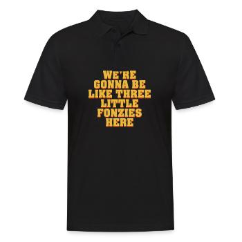 three little fonzies – lustige Geschenkidee - Männer Poloshirt - Schwarz - Vorne - Kai (181cm)