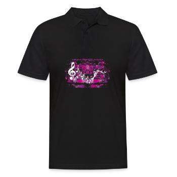Musique musicien note cadeau de grunge de clef - Polo Homme - noir - Devant - Kai (181cm)