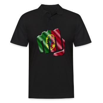 Portugal - Männer Poloshirt - Schwarz - Vorne - Kai (181cm)