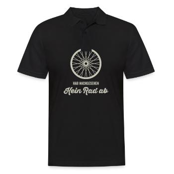 Fahrrad - Rad Hab Nachgesehen! Kein Rad ab. - Männer Poloshirt - Schwarz - Vorne - Kai (181cm)