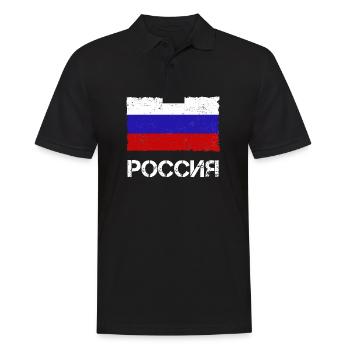 Russland - Männer Poloshirt - Schwarz - Vorne - Kai (181cm)