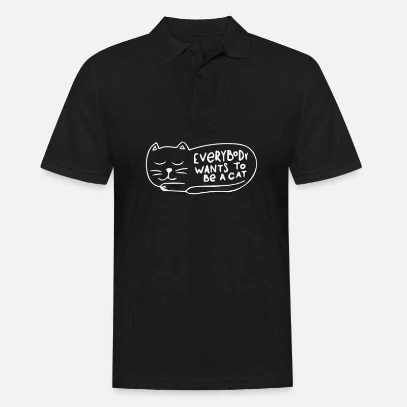 Jeder will eine Katze sein - Männer Poloshirt - Schwarz