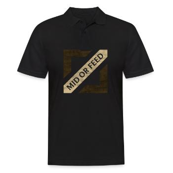 Mid or Feed - Männer Poloshirt - Schwarz - Vorne - Kai (181cm)