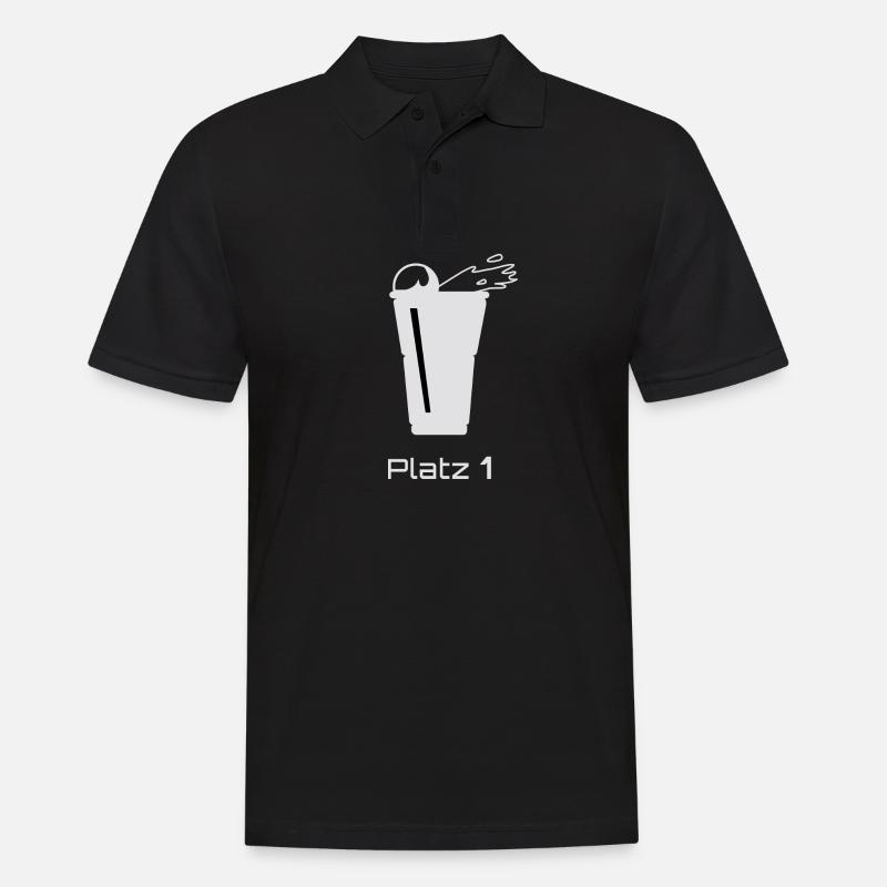 Beerpong Platz 1 - Männer Poloshirt - Schwarz