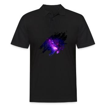 Idée Cadeau Espace Galaxie Voie Lactée - Polo Homme - noir - Devant - Kai (181cm)