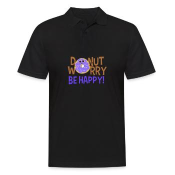 Donut worry be happy - Männer Poloshirt - Schwarz - Vorne - Kai (181cm)
