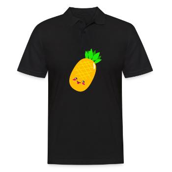 Ananas - Männer Poloshirt - Schwarz - Vorne - Kai (181cm)