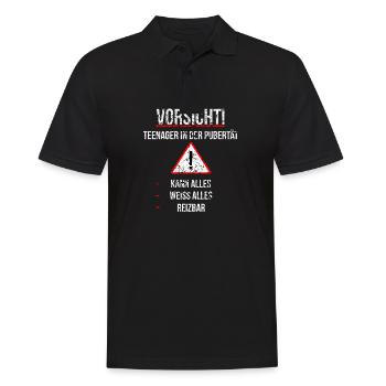 Pubertät Teenager Jugend Kind Jugendliche Geschenk - Männer Poloshirt - Schwarz - Vorne - Kai (181cm)