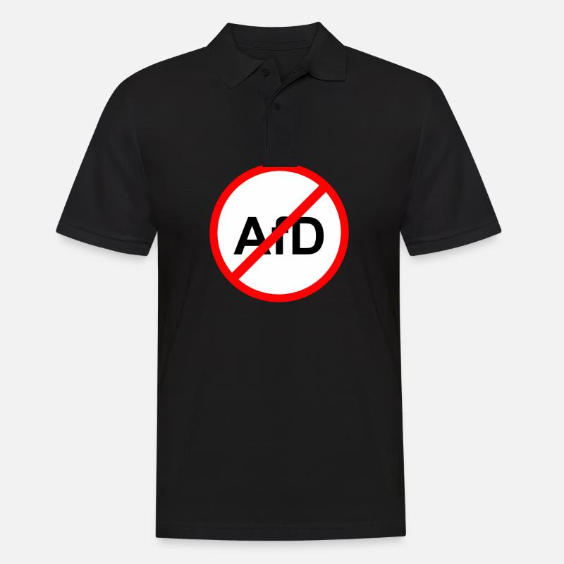 No AfD Straßenschild - Männer Poloshirt - Schwarz