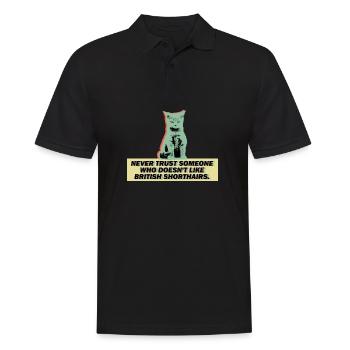 Cadeau de chaton Brit Shorthair Sweet Cat - Polo Homme - noir - Devant - Kai (181cm)