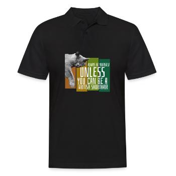 Britsch Shorthair Kätzchen Mieze Geschenk - Männer Poloshirt - Schwarz - Vorne - Kai (181cm)