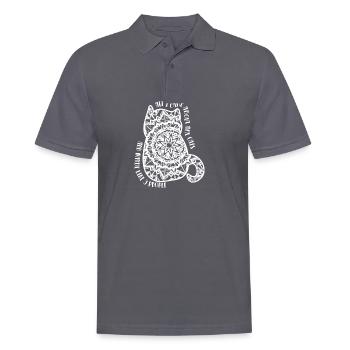 Katze Mandala Perser Siam Geschenk - Männer Poloshirt - Anthrazit - Vorne - Nico (186cm)