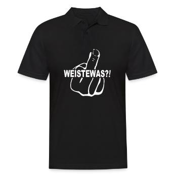 WEISTEWAS (Weist du was)?! Leck mich - Männer Poloshirt - Schwarz - Vorne - Kai (181cm)